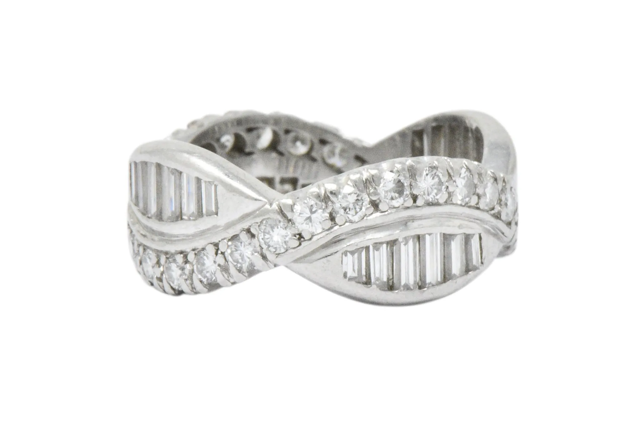 1950's Mid-Century 2.06 CTW Diamond Wave Eternity Stacking Band