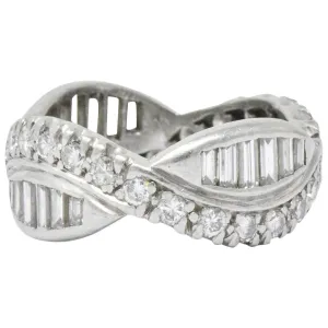 1950's Mid-Century 2.06 CTW Diamond Wave Eternity Stacking Band