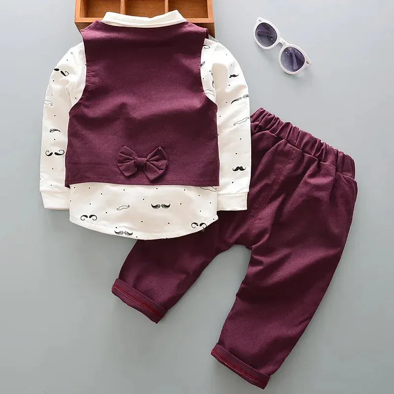 3Pcs Boys Vest Set