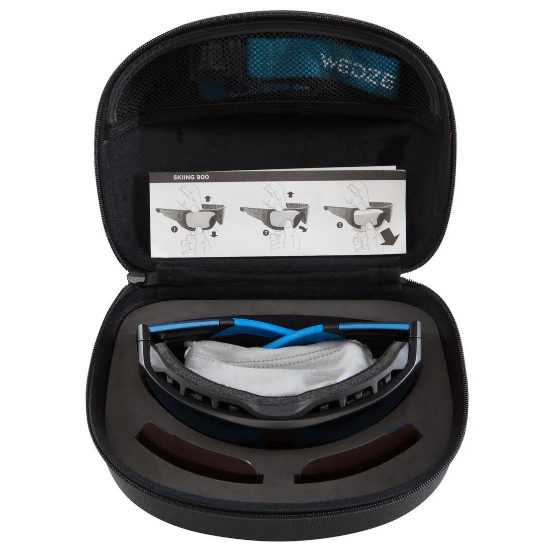 Adult MH910 hiking goggles Cat 4  2 interchangeable lenses – Black/Blue