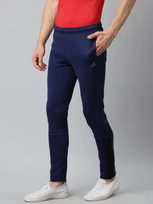 Alcis Men Navy Blue Solid Slim Fit Mid-Rise Track Pants