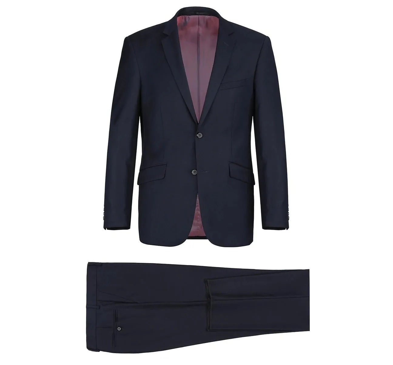 Alessandro Vitello by Renoir Dark Navy 2-Piece Classic Fit Notch Lapel Wool Suit 508-2