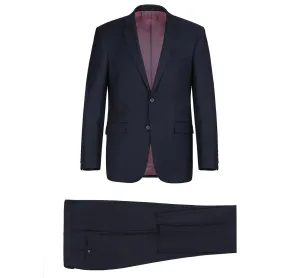 Alessandro Vitello by Renoir Dark Navy 2-Piece Classic Fit Notch Lapel Wool Suit 508-2