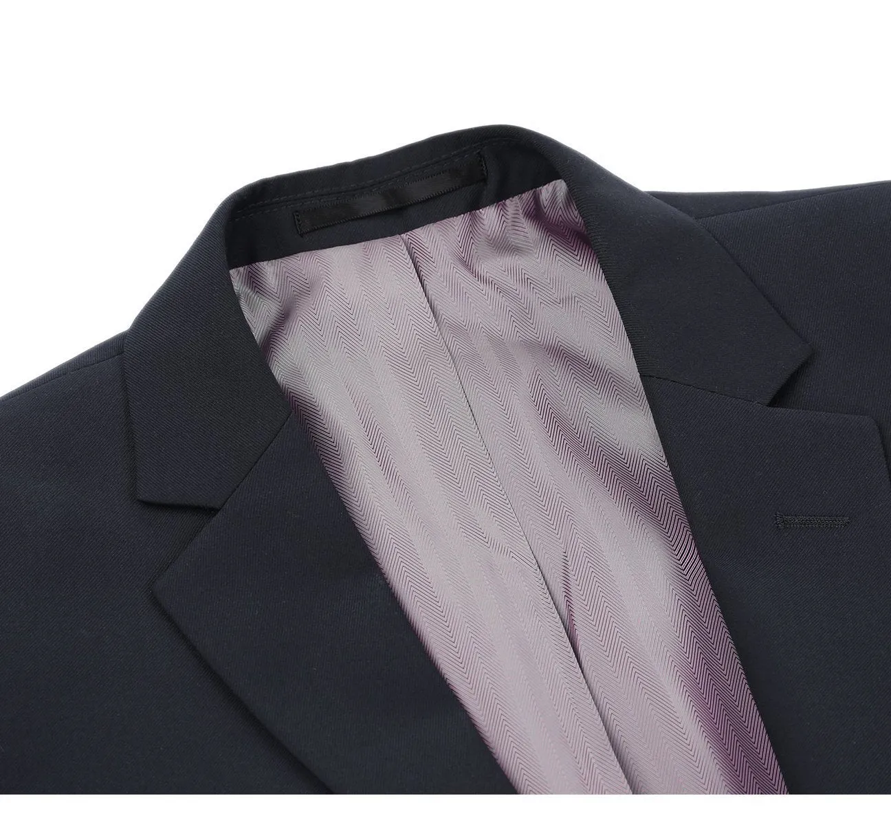 Alessandro Vitello by Renoir Dark Navy 2-Piece Classic Fit Notch Lapel Wool Suit 508-2