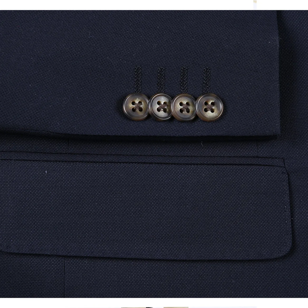 Alessandro Vitello by Renoir Midnight Navy Classic Fit Notch Lapels Solid Blazer 561-5
