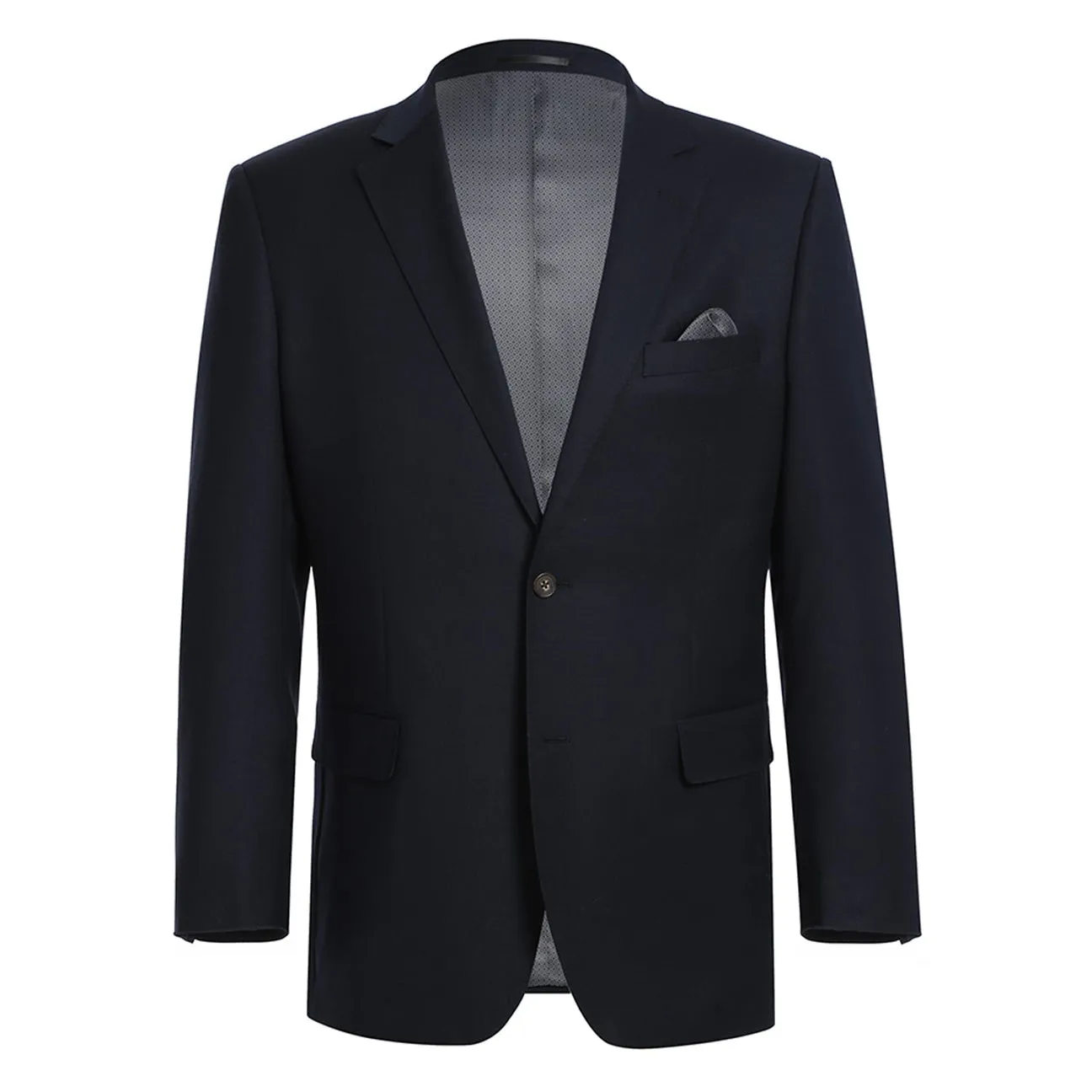 Alessandro Vitello by Renoir Midnight Navy Classic Fit Notch Lapels Solid Blazer 561-5