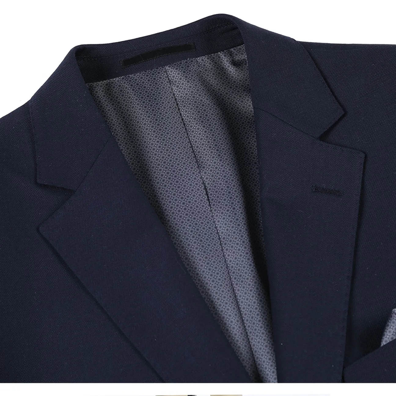 Alessandro Vitello by Renoir Midnight Navy Classic Fit Notch Lapels Solid Blazer 561-5