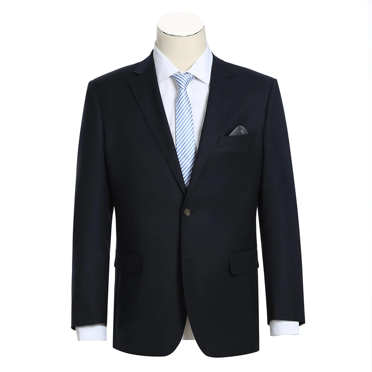 Alessandro Vitello by Renoir Midnight Navy Classic Fit Notch Lapels Solid Blazer 561-5