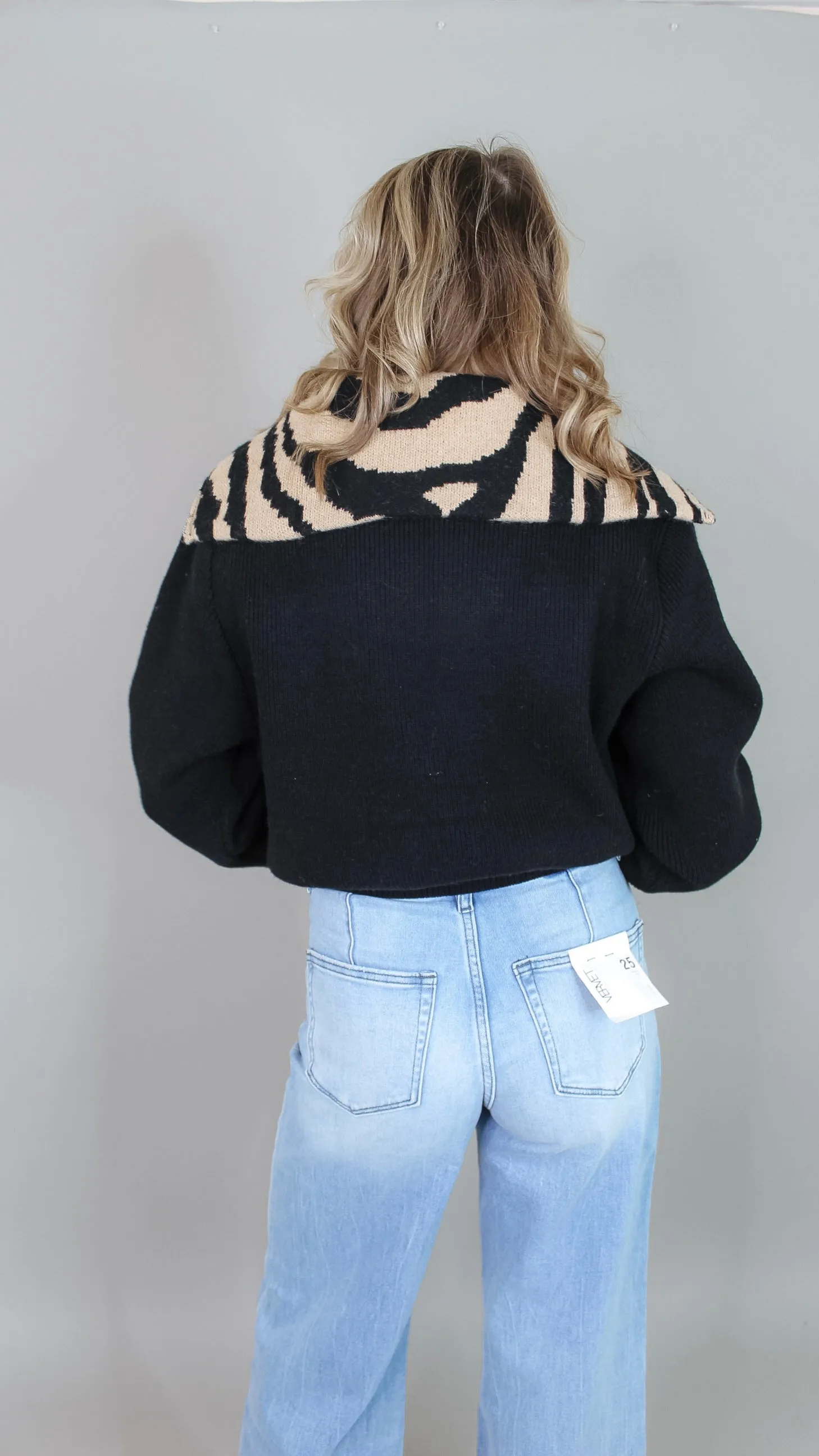 Alex Black Animal Print Sweater