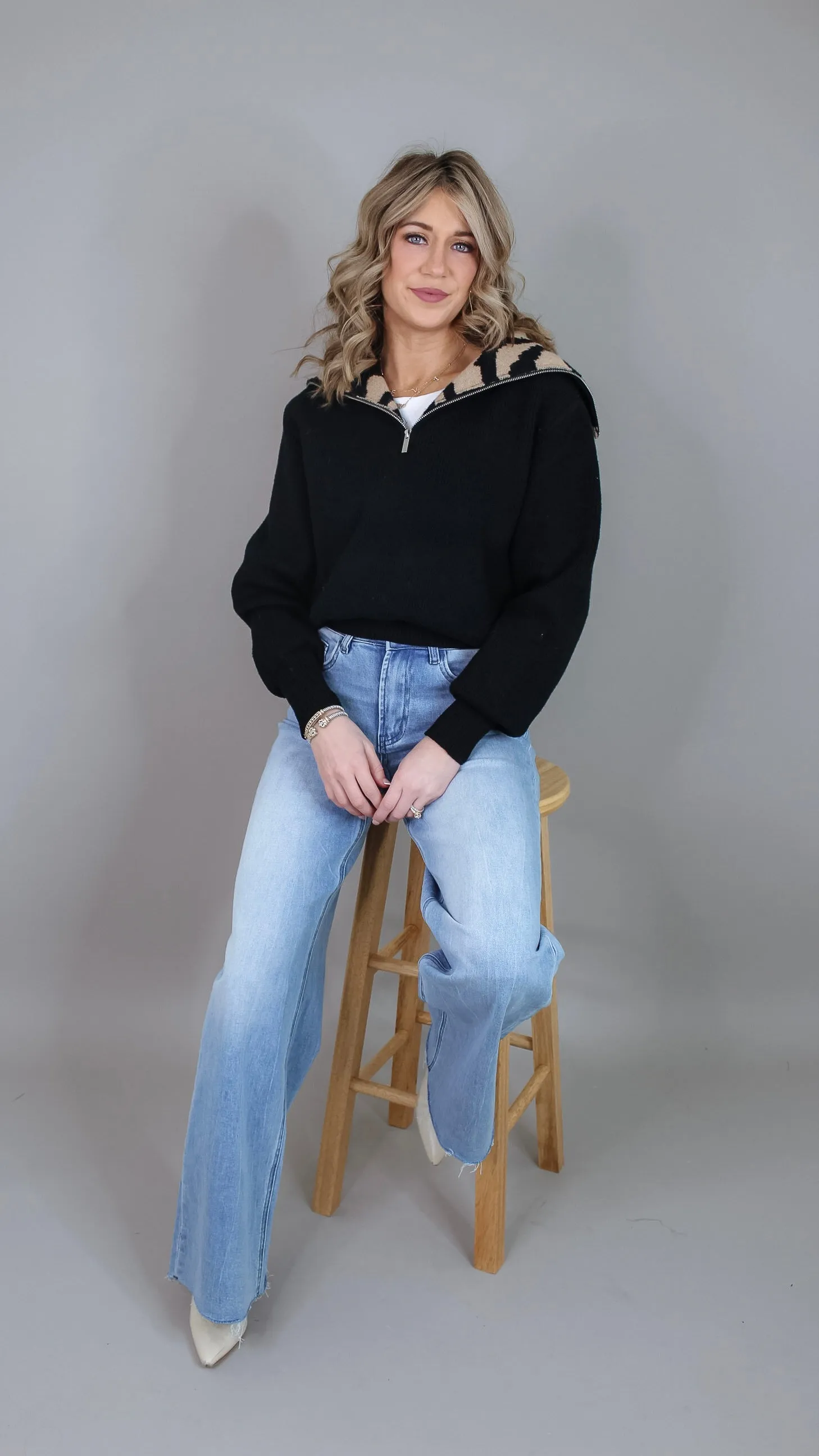 Alex Black Animal Print Sweater