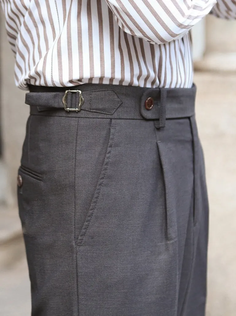 Antibes Wool Blend Pleated Trousers