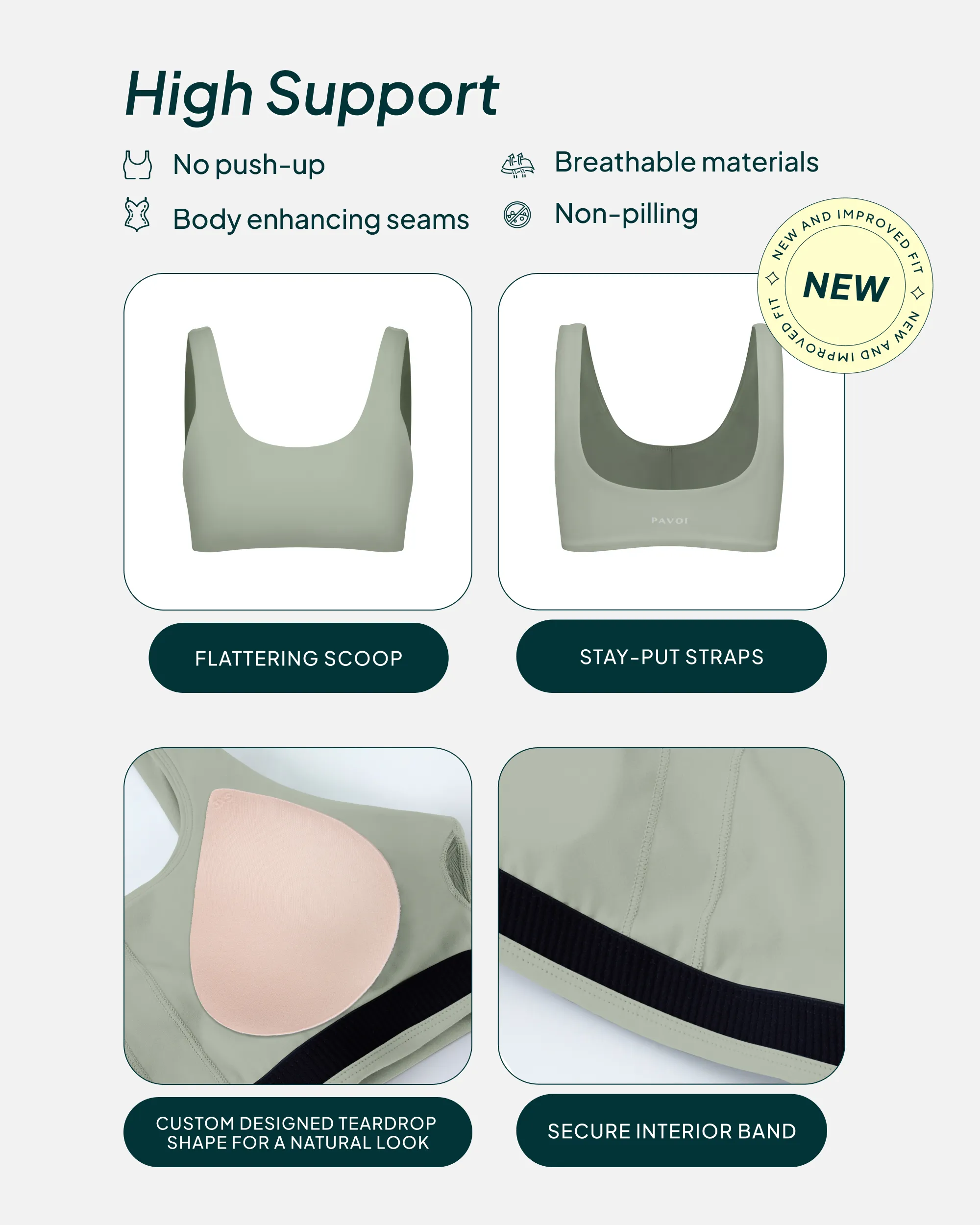 Athleisure Scoop High-Support Sports Bra
