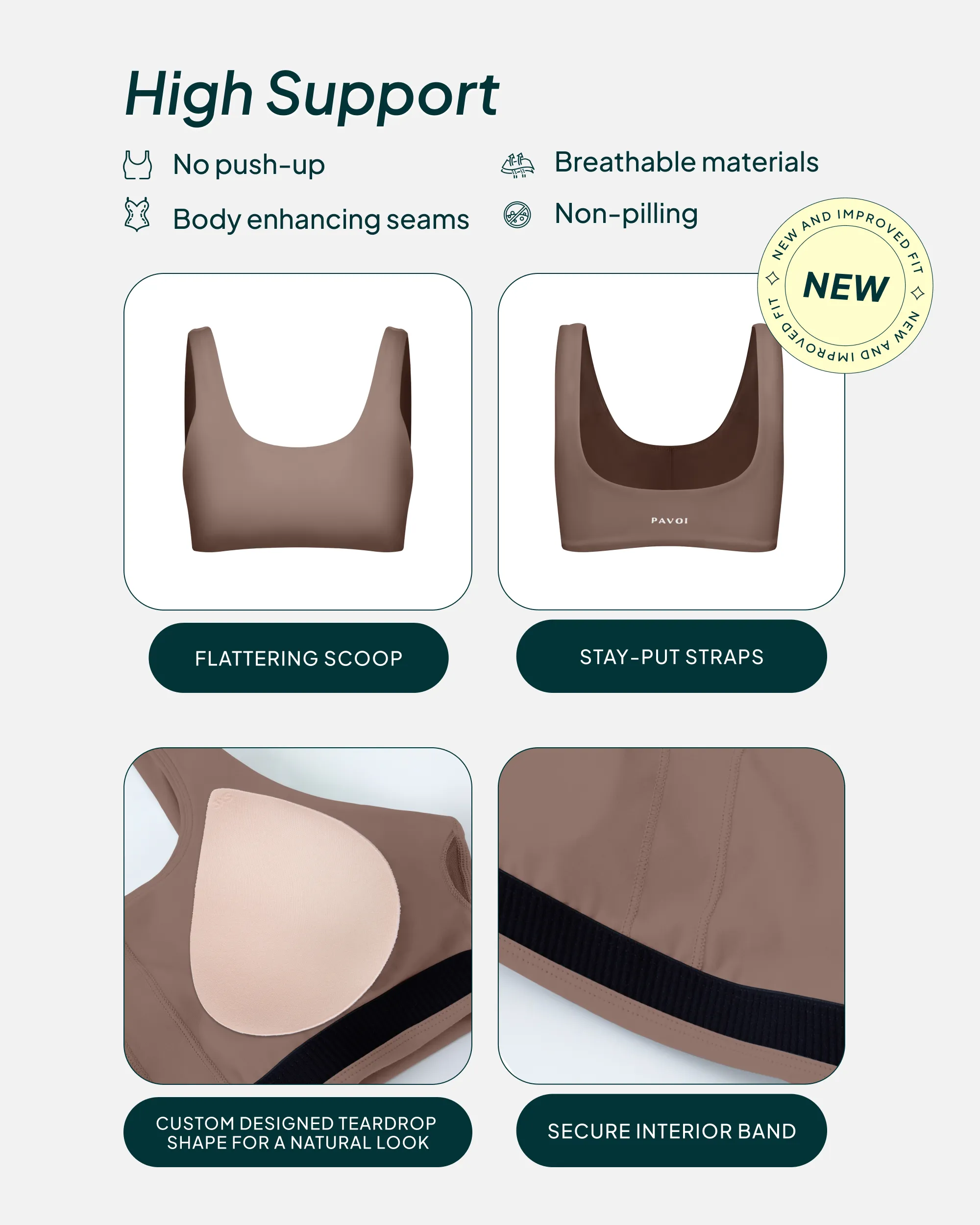 Athleisure Scoop High-Support Sports Bra