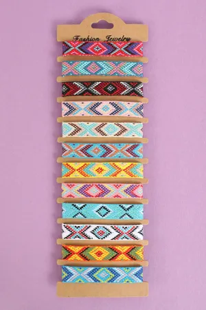 AZTEC PATTERN BRAIDED ASSORTED BRACELET