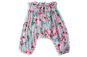 Baby Girl Floral Harem Pants | Aqua Roses