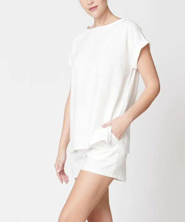 Bamboo Cotton Linen Shorts Set
