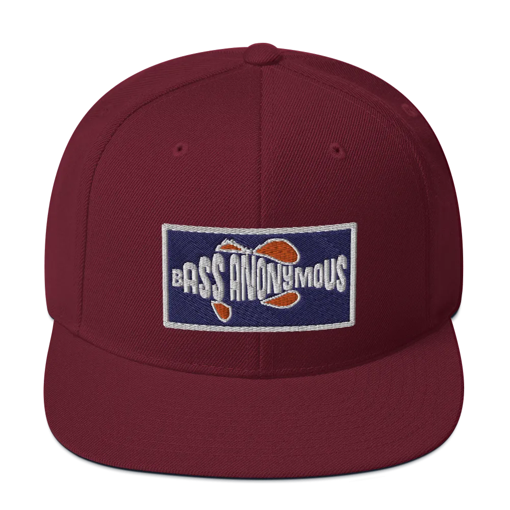 Bass Anonymous Snapback Hat Navy/Red  Patch