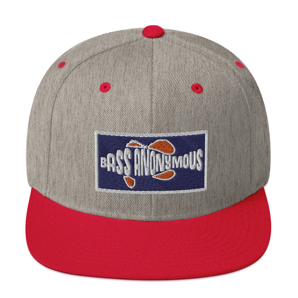 Bass Anonymous Snapback Hat Navy/Red  Patch