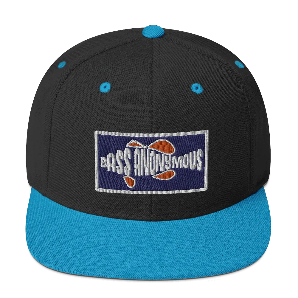 Bass Anonymous Snapback Hat Navy/Red  Patch