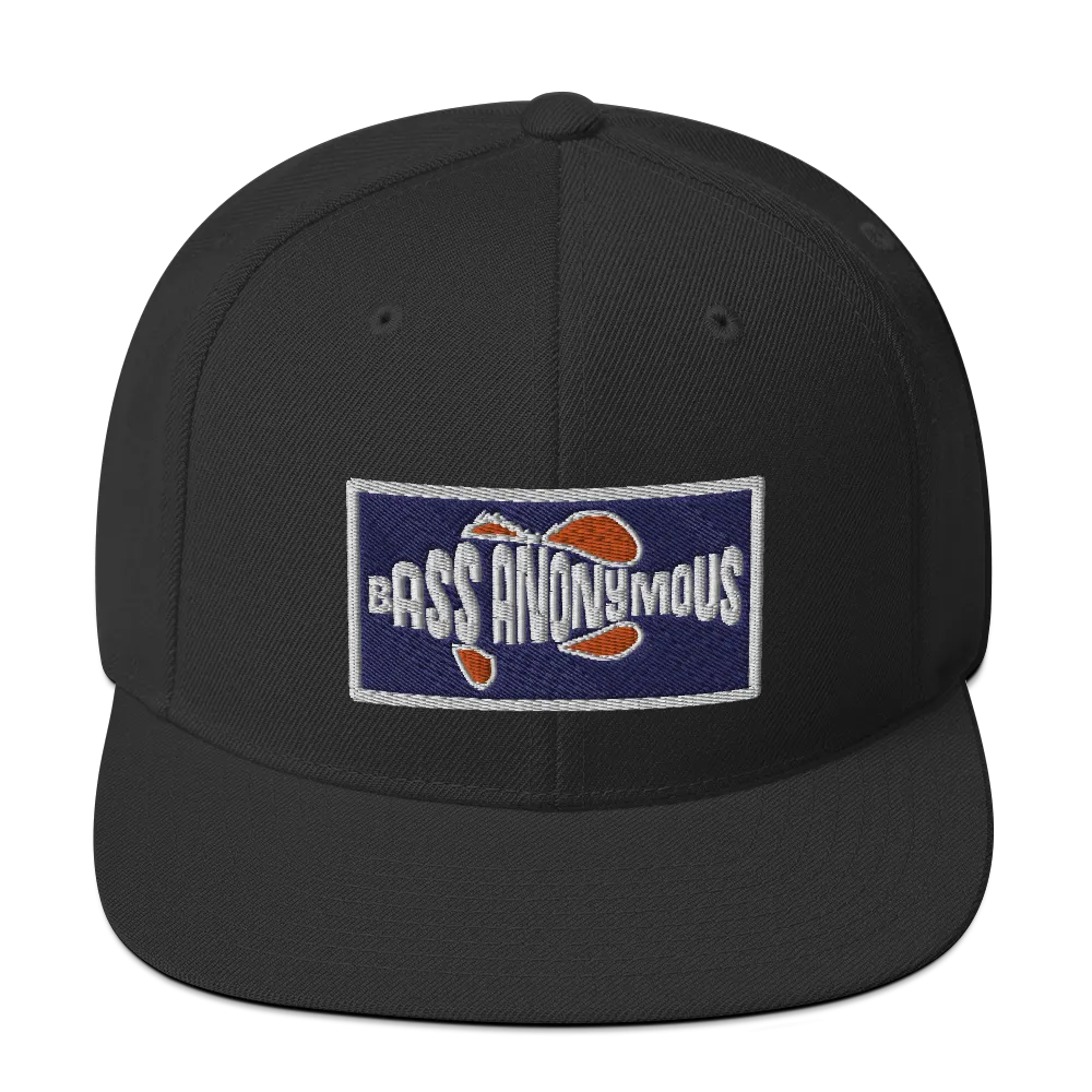 Bass Anonymous Snapback Hat Navy/Red  Patch