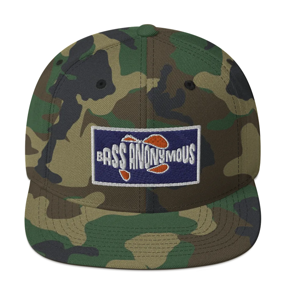Bass Anonymous Snapback Hat Navy/Red  Patch