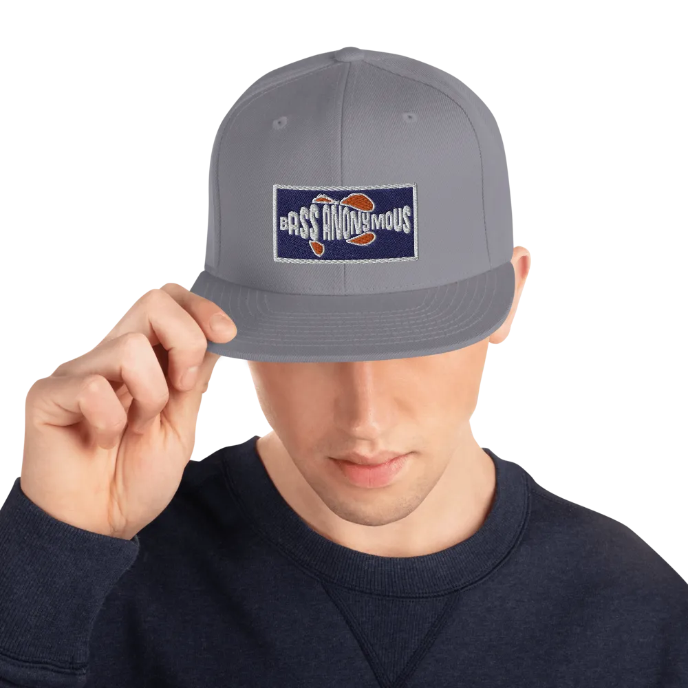 Bass Anonymous Snapback Hat Navy/Red  Patch
