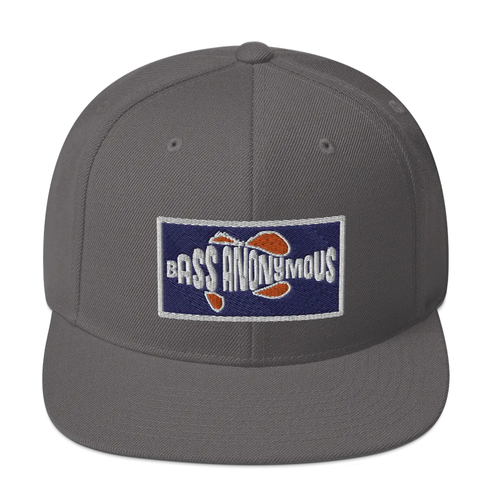 Bass Anonymous Snapback Hat Navy/Red  Patch
