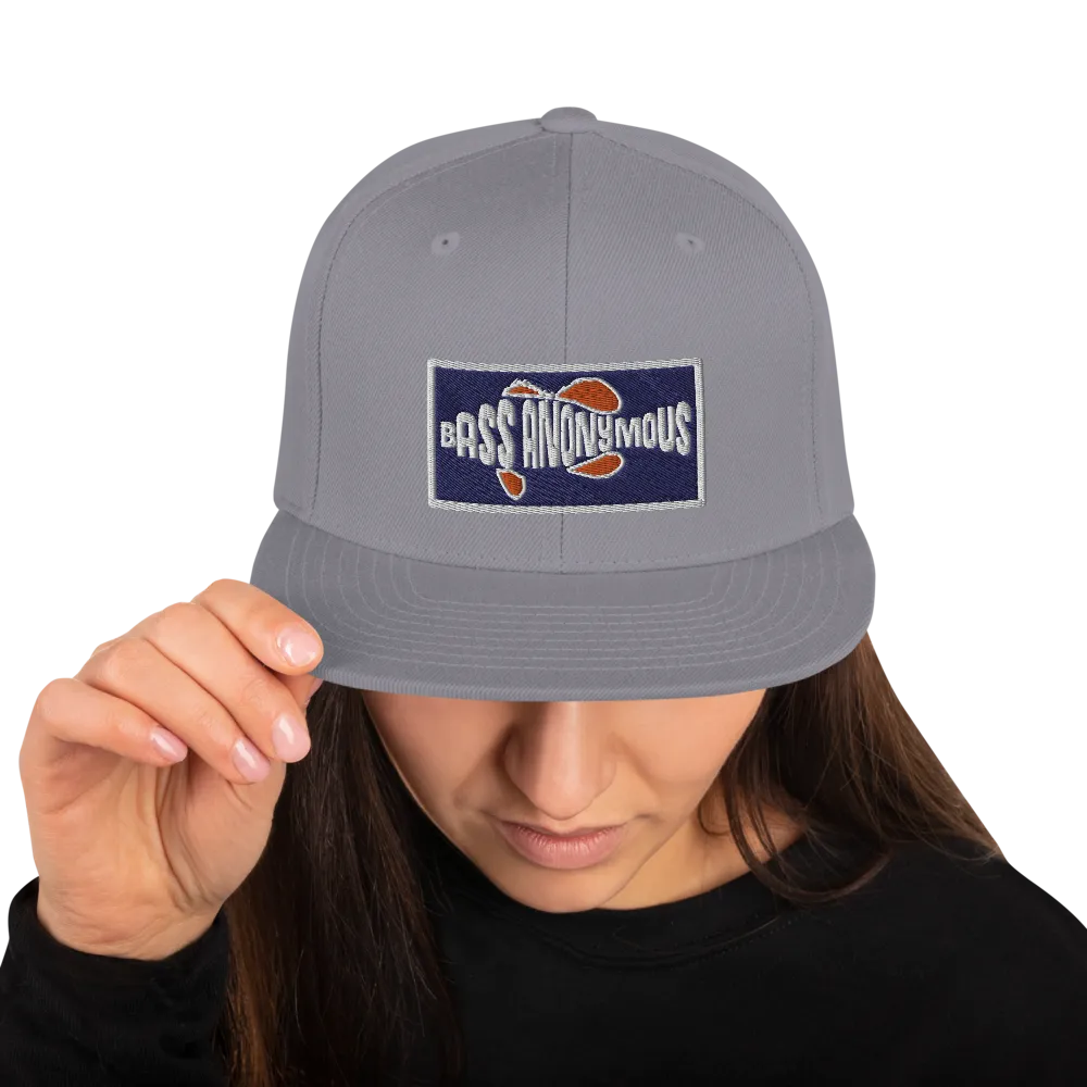 Bass Anonymous Snapback Hat Navy/Red  Patch