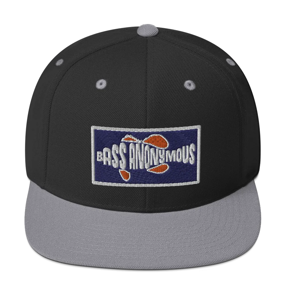 Bass Anonymous Snapback Hat Navy/Red  Patch