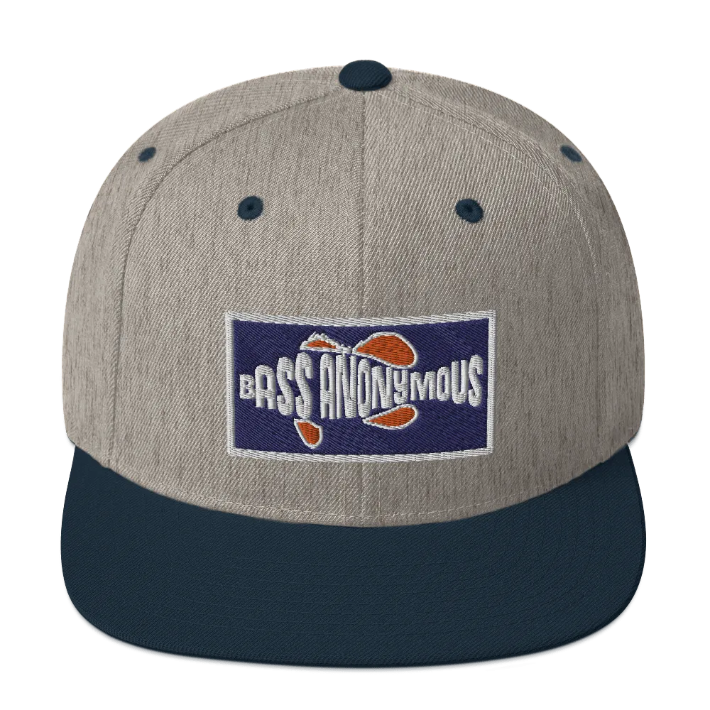 Bass Anonymous Snapback Hat Navy/Red  Patch