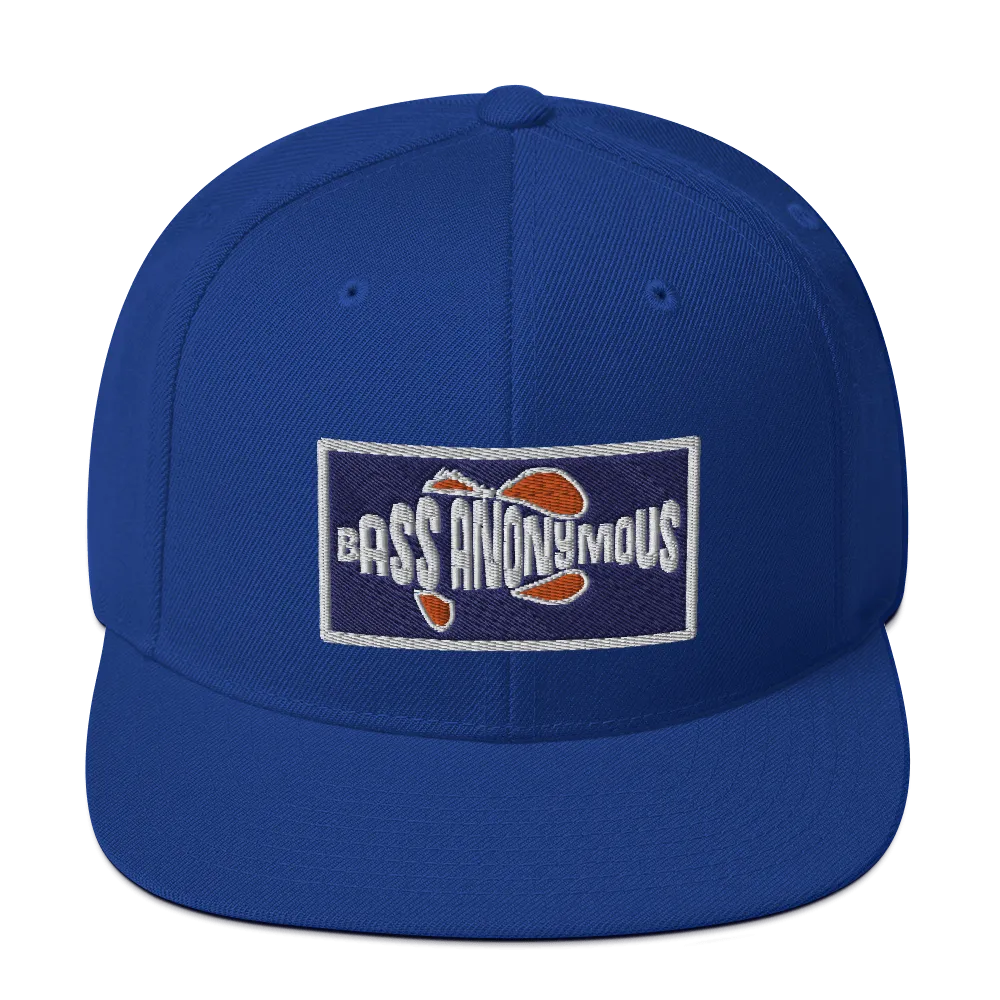Bass Anonymous Snapback Hat Navy/Red  Patch