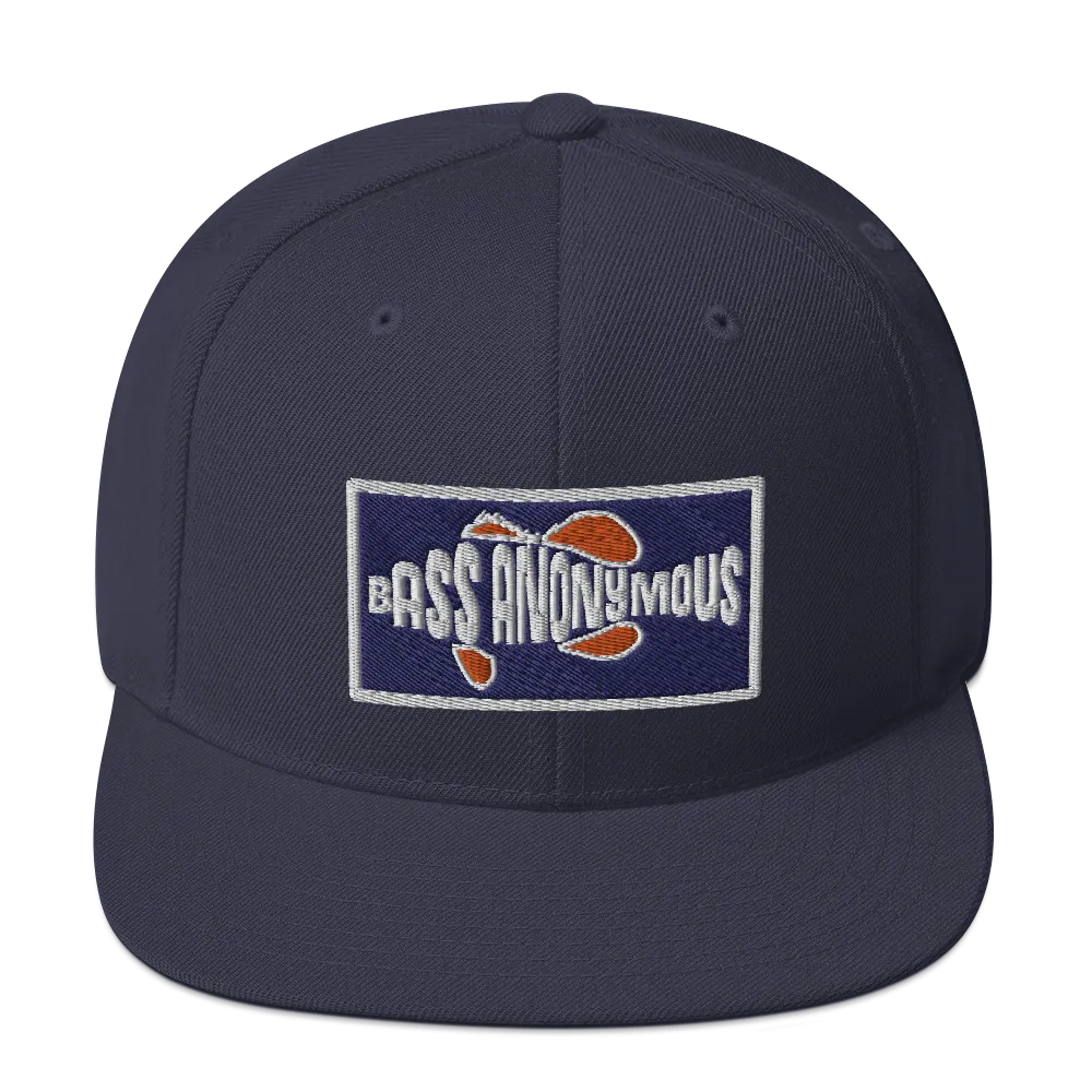 Bass Anonymous Snapback Hat Navy/Red  Patch