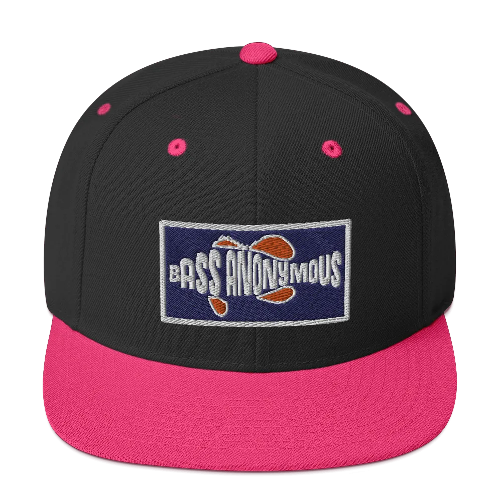Bass Anonymous Snapback Hat Navy/Red  Patch