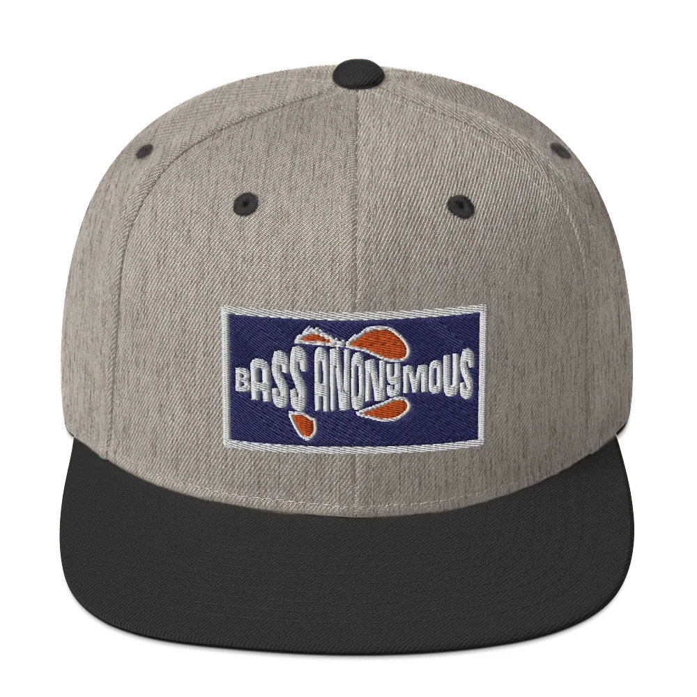 Bass Anonymous Snapback Hat Navy/Red  Patch