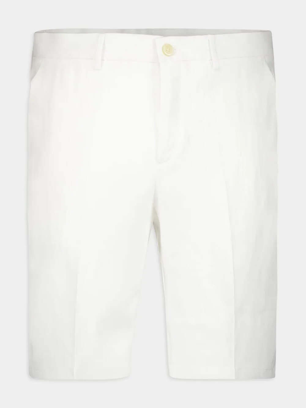 Bermuda White Linen Shorts