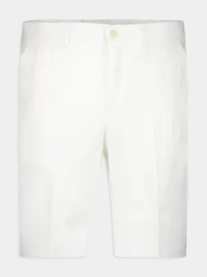 Bermuda White Linen Shorts