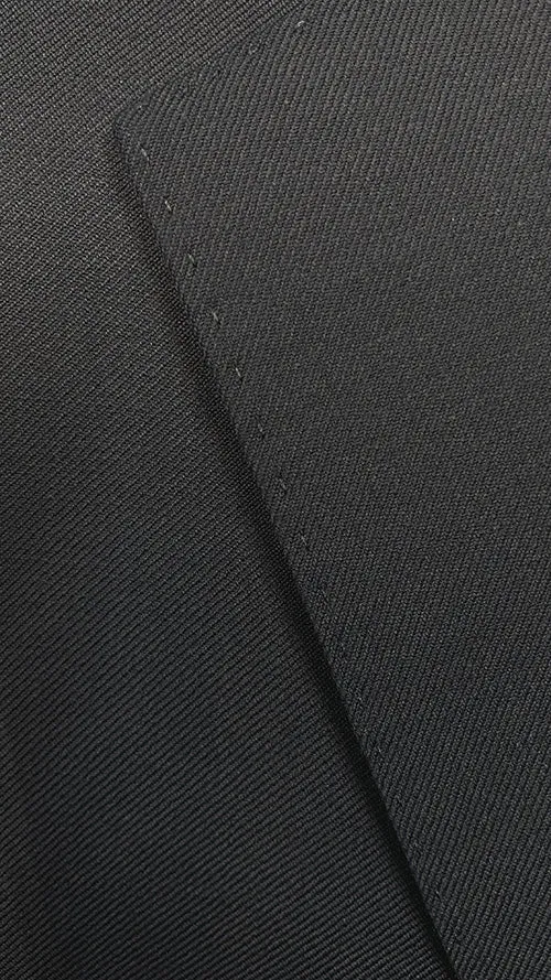 Bevagna Collection - Black 100% Virgin Wool Regular Fit Pick Stitched 2 Piece Suit