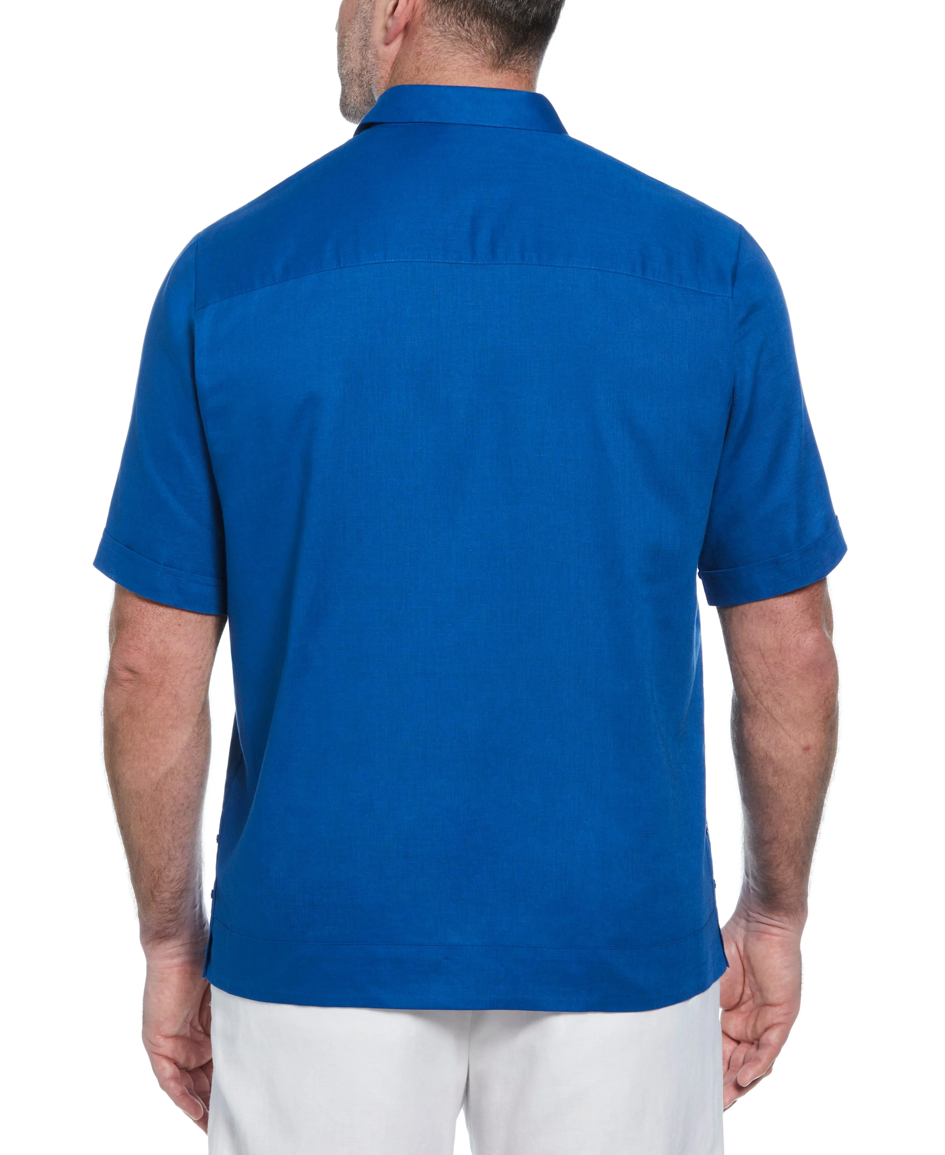 Big & Tall Linen Blend No Pocket Guayabera Shirt