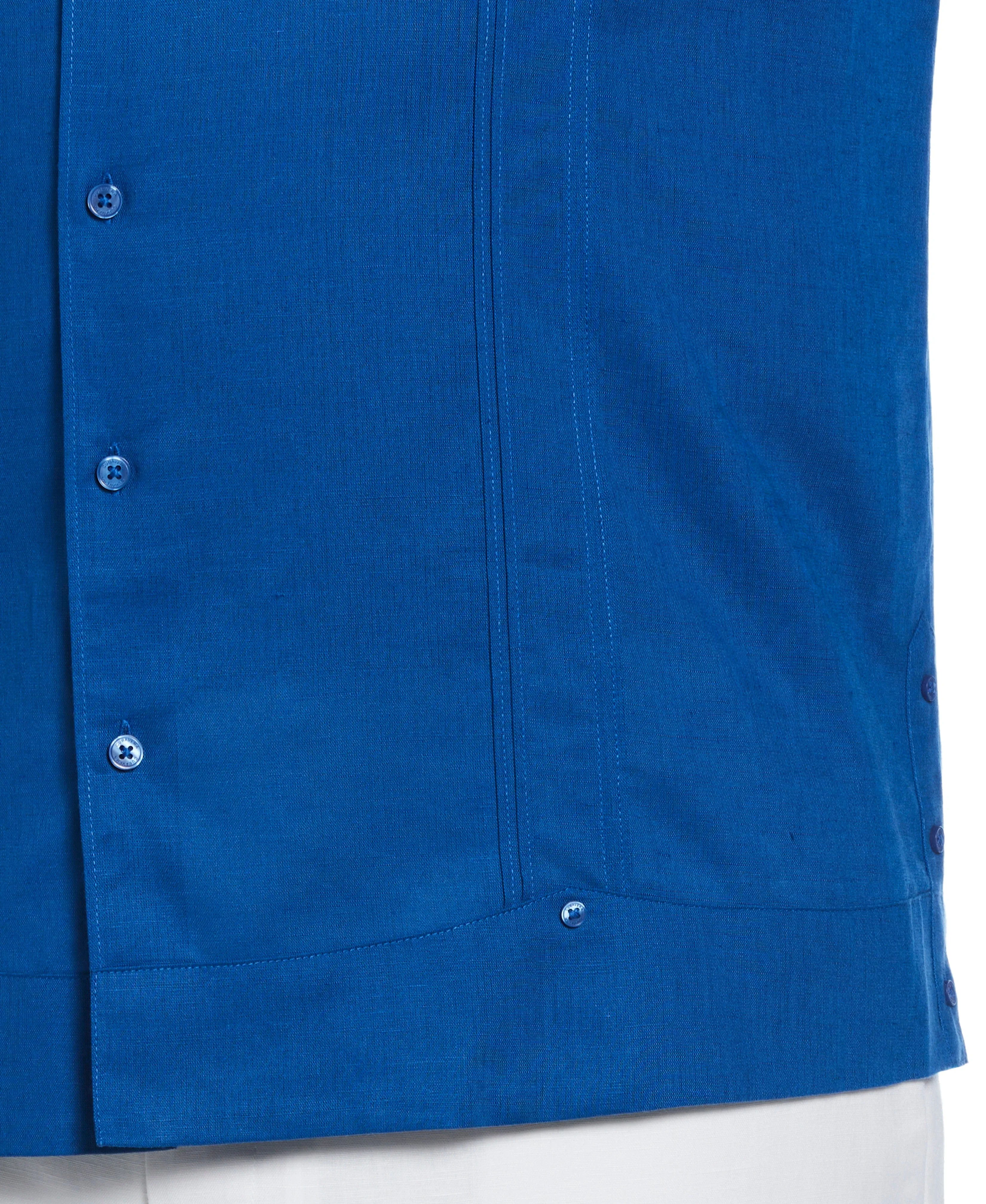 Big & Tall Linen Blend No Pocket Guayabera Shirt