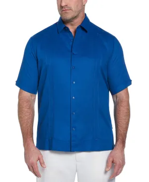 Big & Tall Linen Blend No Pocket Guayabera Shirt