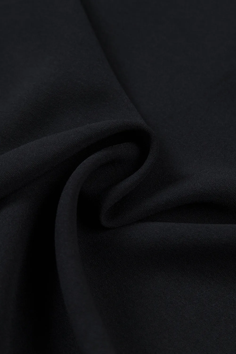 Black Flare Sleeve V Neck Loose Blouse