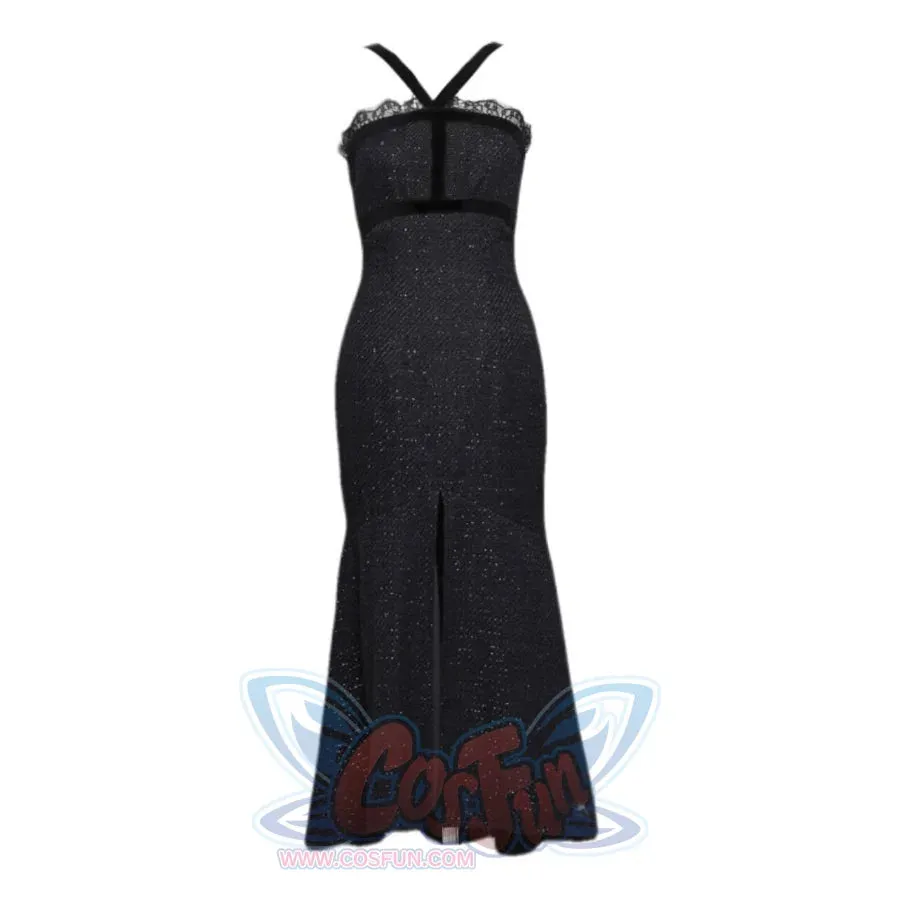 Black Halter Neck Velvet Long Fishtail Dress