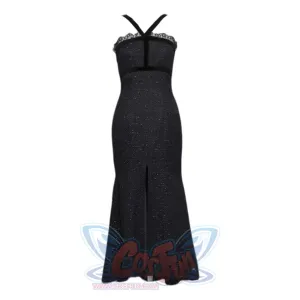 Black Halter Neck Velvet Long Fishtail Dress
