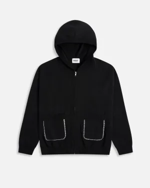 Blanket stitch Knit Zip Hoodie