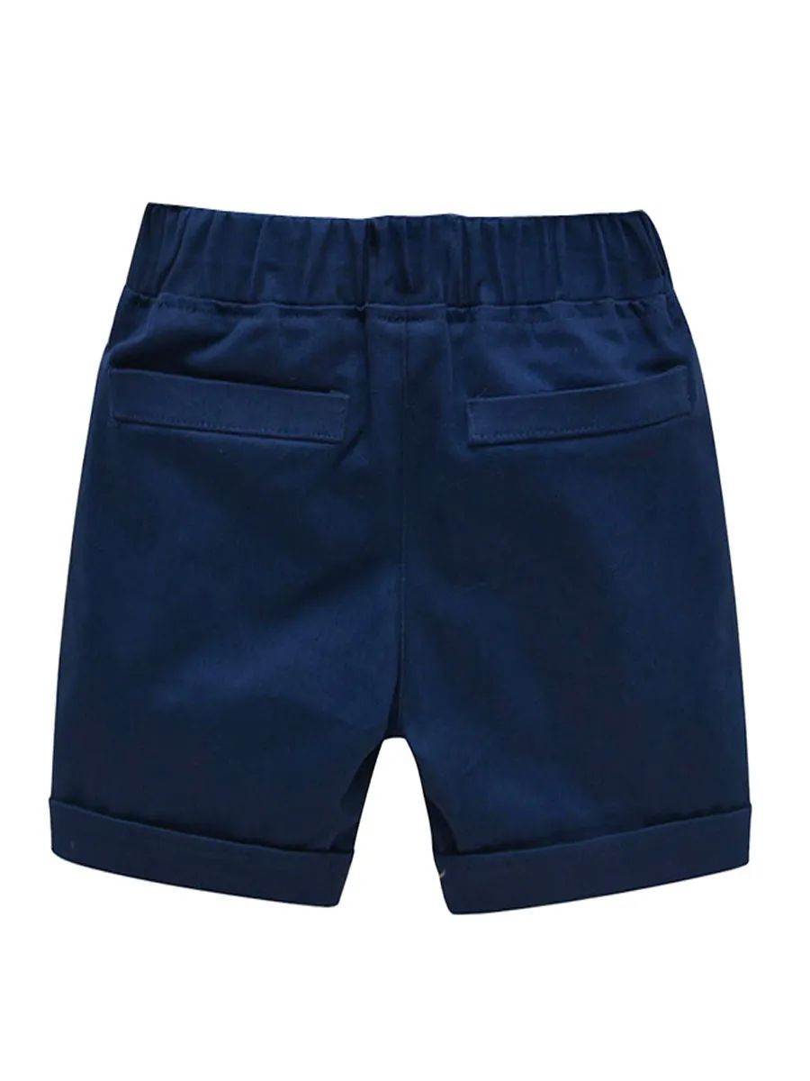 Boys Matching Bow Shirt Tie With Shorts