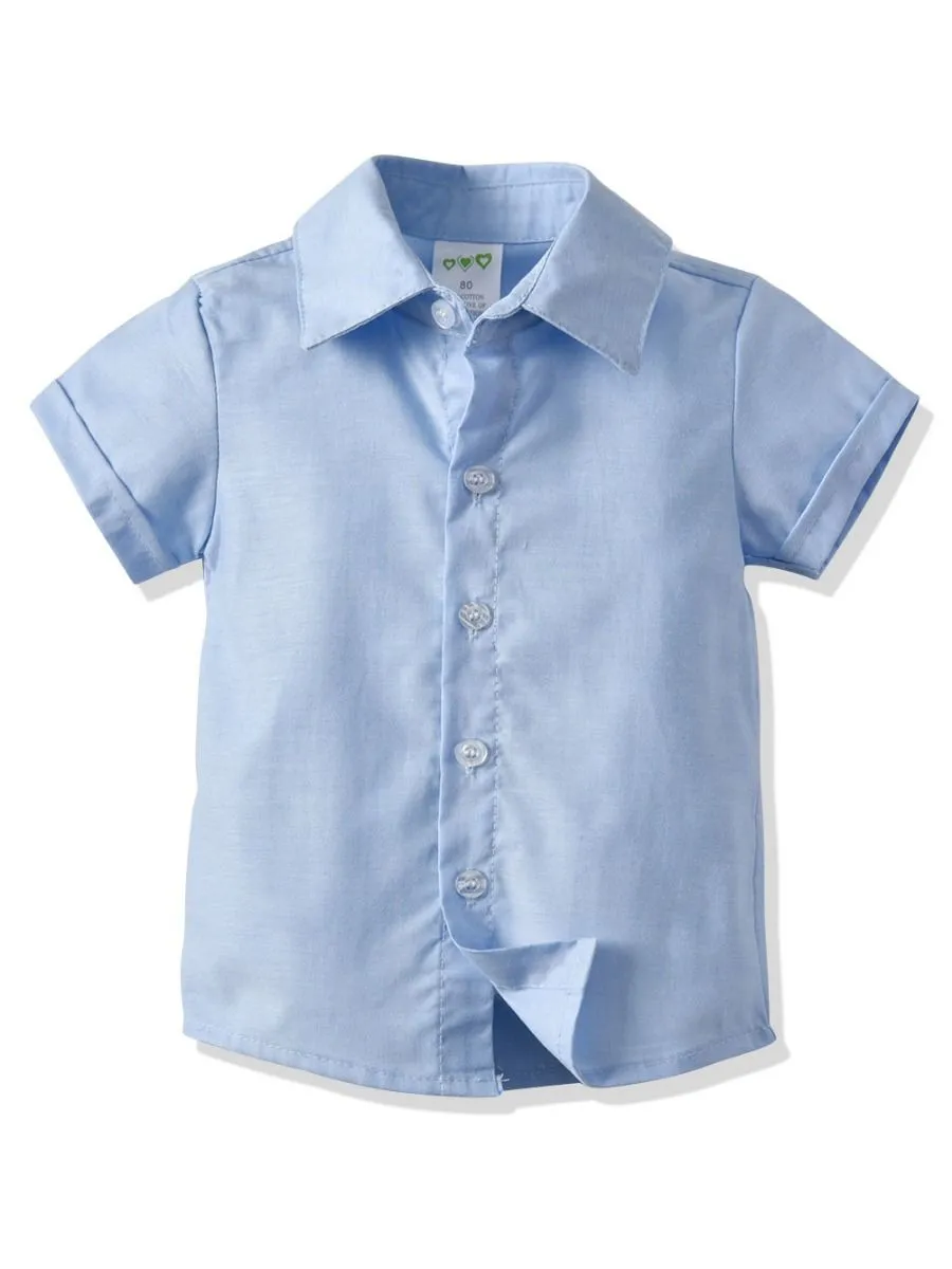 Boys Matching Bow Shirt Tie With Shorts