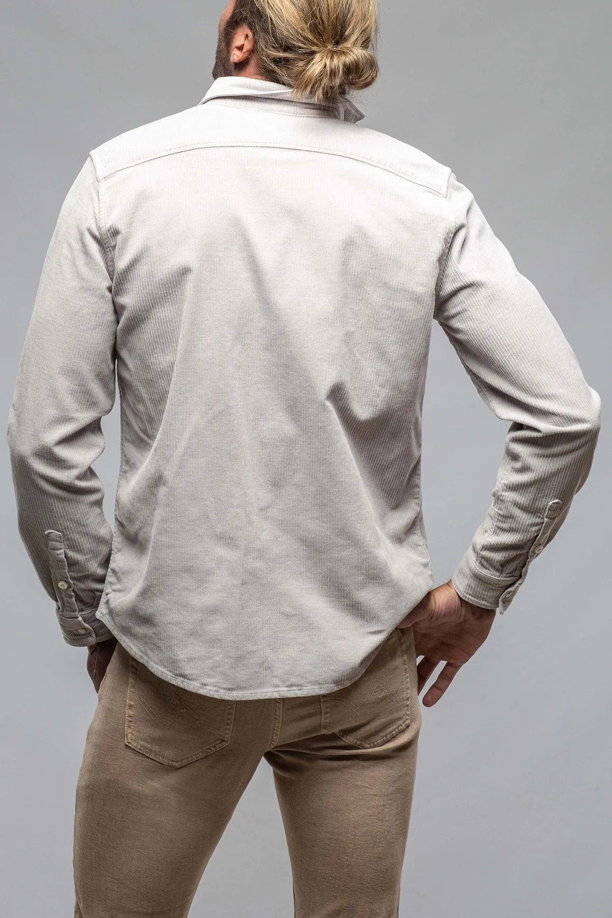 Brooks Corduroy Snap Shirt In Sasso