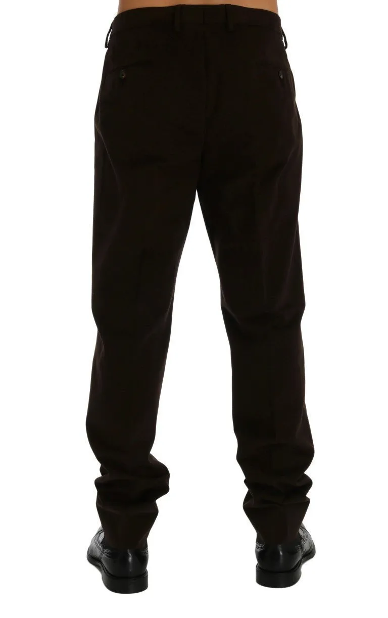 Brown Cotton Chinos Pants