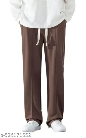 Brown Trouser | Mens Flared Track Pants| Track Pants for mens loose fit| Trouser Pant for Men| Stylish Track Pants| Mens Trousers| Plain Track Pant