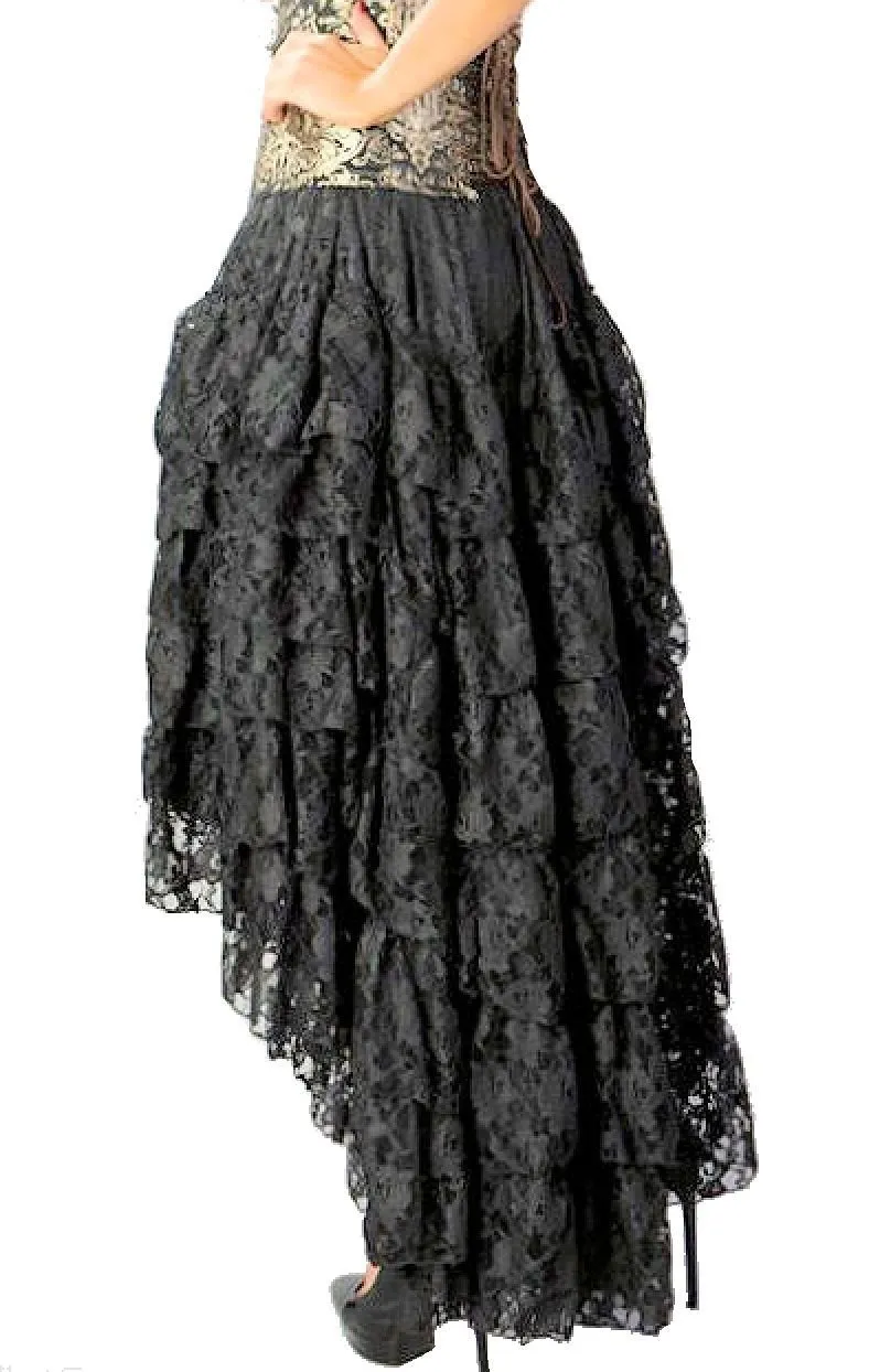 Burleska Amelia Skirt Victorian Steampunk Western Boho Layered Ruffled High Low